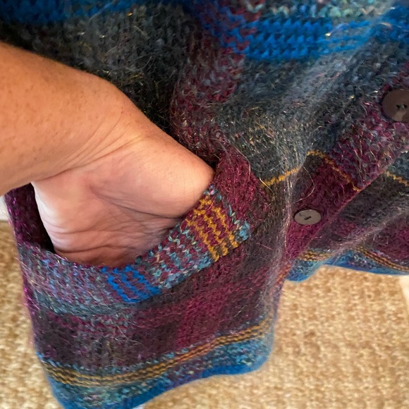 ESCADA Plaid Jewel Tone Mohair & Wool Blazer Jacket Coat 38 M - Picture 8 of 11